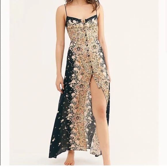 Free People Dresses & Skirts - Free People Morning Song printed maxi slip dress.